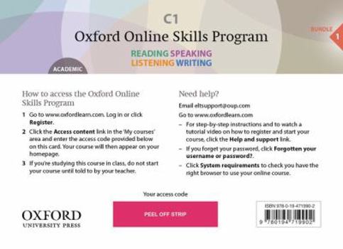 American English File 2e 5 Online Skills Program C1 Access Code Card