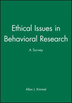 Paperback Ethical Issues Behavioral Research Book