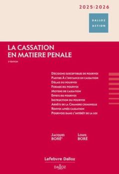 Paperback La cassation en matière pénale 2025/2026 [French] Book