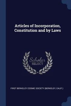 Paperback Articles of Incorporation, Constitution and by Laws Book