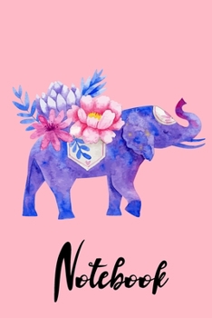 Notebook: Watercolor Flower Purple Elephant Yoga Cute Notebook Wide Ruled Lined Journal 6x9 Inch ( Legal ruled ) Family Anniversary Party Gift Idea Holidays Mom Dad or Kids