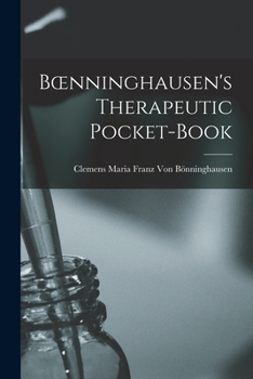 Paperback Boenninghausen's Therapeutic Pocket-Book Book