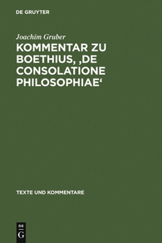 Hardcover Kommentar Zu Boethius, 'de Consolatione Philosophiae' [German] Book