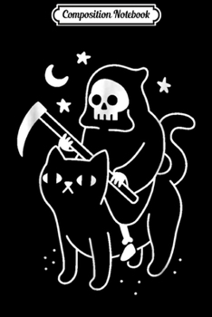 Paperback Composition Notebook: Death Rides A Black Cat Funny Halloween Costume Scary Journal/Notebook Blank Lined Ruled 6x9 100 Pages Book