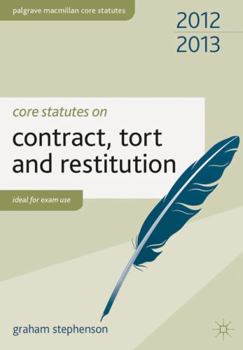 Paperback Core Statutes on Contract, Tort and Restitution. Graham Stephenson Book