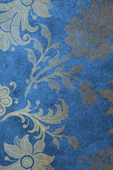 Paperback Blue Floral Velvet Composition Notebook - Small Unruled Notebook - 6x9 Blank Notebook (Softcover Journal / Notebook / Sketchbook / Diary) Book