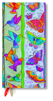 Calendar Hummingbirds & Flutterbyes 2022 12-Month Hardcover Planner, Slim - Horizontal Week-At-A-Time Book