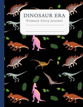 Paperback Dinosaur Era Primary Story Journal: Composition Notebook With Dotted Midline And Picture Space For Grades K-2: Triceratops Book