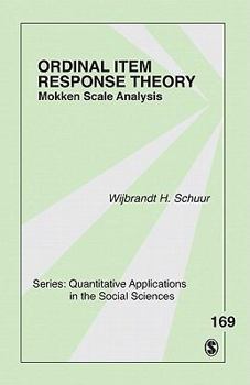 Paperback Ordinal Item Response Theory: Mokken Scale Analysis Book