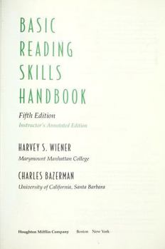 Hardcover Basic reading skills handbook Book