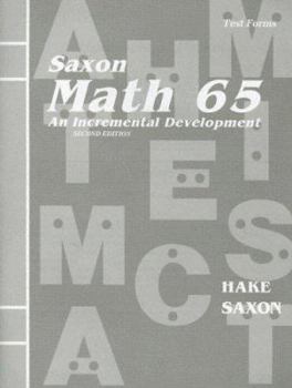 Paperback Math 65: An Incremental Development (Test Forms booklet) Book