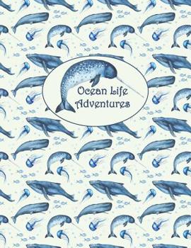 Paperback Ocean Life Adventures: Draw and Write Journal for Children to Create Stories, Two-in-One Journal Book, Wide Ruled Lined and Blank Pages with Book