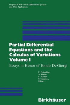 Paperback Partial Differential Equations and the Calculus of Variations: Essays in Honor of Ennio de Giorgi Volume 1 Book