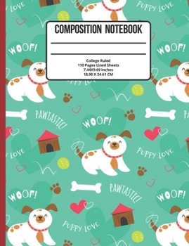 Paperback Composition Notebook College Ruled: Dog 110 Pages Book