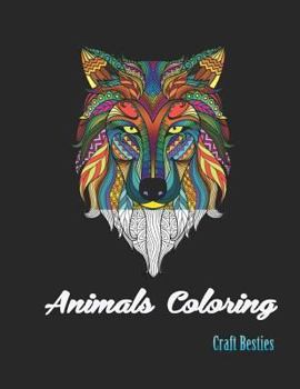 Paperback Animals Coloring: Adults Coloring Book Large Print For Gifts Book