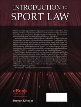 Paperback Introduction to Sport Law with Case Studies in Sport Law Book