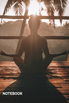 Notebook: Cool Sunset Relaxing Namaste Yoga Lined Journal for Meditation, Positive Yoga Energy Lovers Notebook Gift
