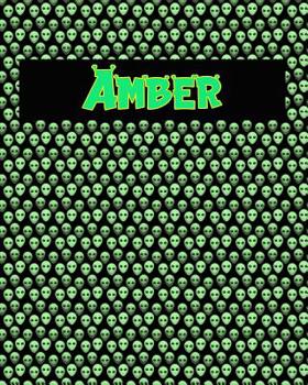 Paperback 120 Page Handwriting Practice Book with Green Alien Cover Amber: Primary Grades Handwriting Book