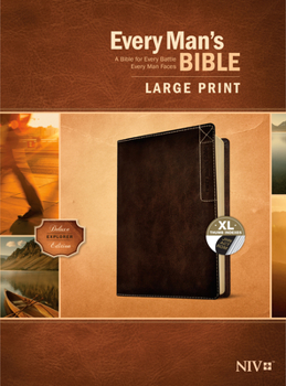 Imitation Leather Every Man's Bible Niv, Large Print, Deluxe Explorer Edition (Leatherlike, Rustic Brown, Indexed) [Large Print] Book