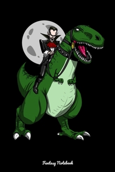 Paperback Fantasy Notebook: Vampire Riding Dinosaur Notebook Book