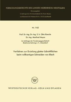 Paperback Verfahren Zur Erzielung Glatter Schnittflächen Beim Vollkantigen Schneiden Von Blech [German] Book