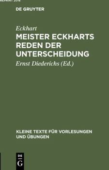 Hardcover Meister Eckharts Reden der Unterscheidung [German] Book