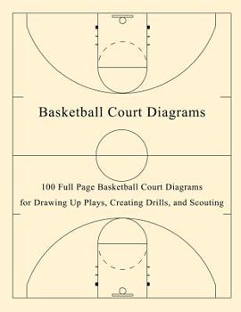 Paperback Basketball Court Diagrams: 100 Full Page Basketball Court Diagrams for Drawing Up Plays, Creating Drills, and Scouting Book