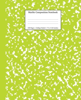 Paperback Marble Composition Notebook College Ruled: Green Marble Notebooks, School Supplies, Notebooks for School Book