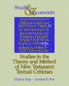 Paperback Studies in the Theory and Method of New Testament Textual Criticism Book