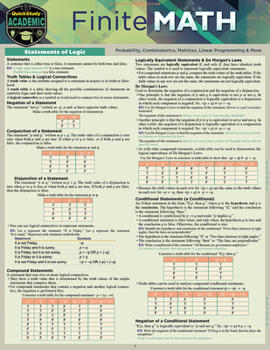 Wall Chart Finite Mathematics: A Quickstudy Laminated Reference Guide Book