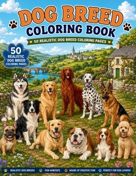 Paperback Dog Breed Coloring Book [Large Print] Book