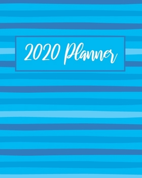 Paperback 2020 Planner: Weekly and Monthly Calendar with Habit Tracker, blue stripes Book