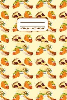 Journal Notebook: Notebook, Journal, Or Diary  | Food Pattern Cover Design | 110 Blank Lined Pages | 6" X 9" | Matte Finished Soft Cover