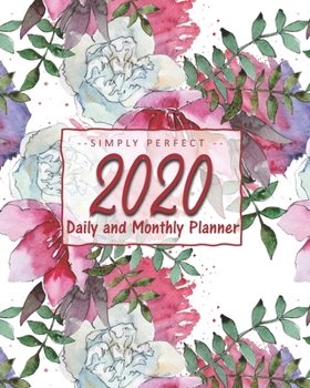 2020 Monthly and Daily Planner: Calendar + Schedule : Purple Watercolor Floral Design