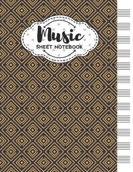 Paperback Music Sheet Notebook: Blank Staff Manuscript Paper with Art Deco Themed Cover Design Book