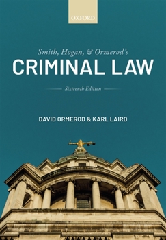 Paperback Smith, Hogan, and Ormerod's Criminal Law Book