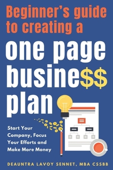 Paperback Beginner's Guide To Creating A One Page Business Plan Book