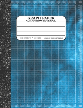 Paperback Graph Paper Composition Notebook: Math and Science Lover Graph Paper Cover Watercolor Blue (Quad Ruled 5 squares per inch, 120 pages) Birthday Gifts F Book