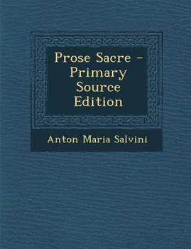 Paperback Prose Sacre [Italian] Book