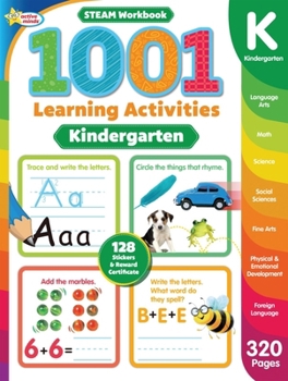 Paperback Active Minds 1001 Kindergarten Learning Activities: A Steam Workbook Book