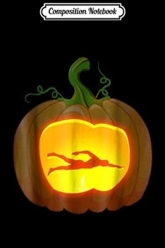 Paperback Composition Notebook: swimming Pumpkin Halloween Journal/Notebook Blank Lined Ruled 6x9 100 Pages Book