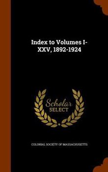 Hardcover Index to Volumes I-XXV, 1892-1924 Book