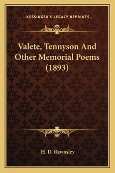 Paperback Valete, Tennyson and Other Memorial Poems (1893) Book