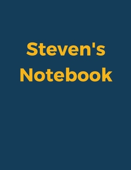 Paperback Steven's Notebook: Blue Navy Cover, College Ruled, 100 Sheets, 8.5" x 11" (Letter Size), White Paper Book