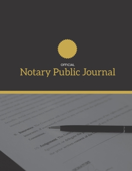 Paperback Notary Public Journal: Official Journal of Notarial Acts Book