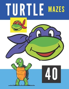 Paperback Turtle Mazes: Amazing Workbook Activity Book For Kids 6-8 8-10 10-12 Years Old Mazes Turtles Book