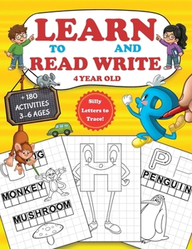 Learn to Read and Write 4 year old: Tracing Letters and Learning to Write for Preschoolers, with exercise Handwriting Practice, Pre-Writing, Little ... Words, kindergarten educational games