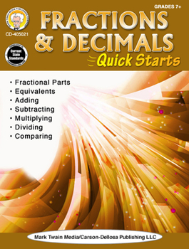 Paperback Fractions & Decimals Quick Starts, Grades 4 - 9 Book