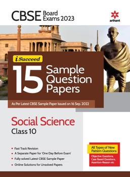 Paperback CBSE Board Exam 2023 I-Succeed 15 Sample Question Papers SOCIAL SCIENCE Class 10th Book