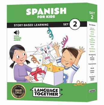 Paperback Spanish for Kids: 10 Early Beginner Reader Books with Online Audio and English (Set 2) [Spanish] Book